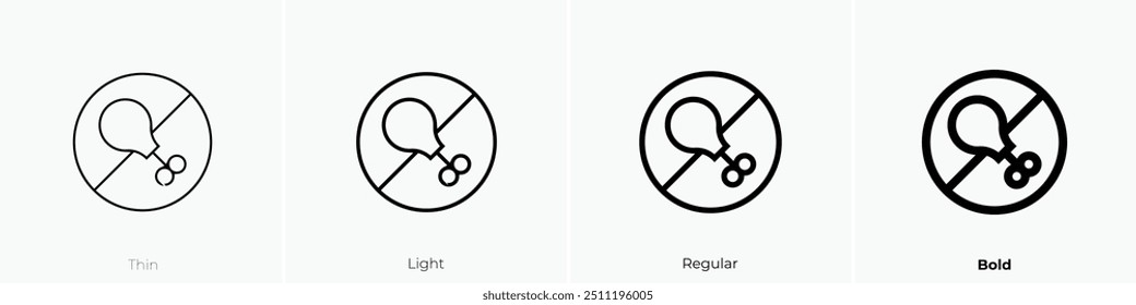 no chicken icon. Thin, Light Regular And Bold style design isolated on white background