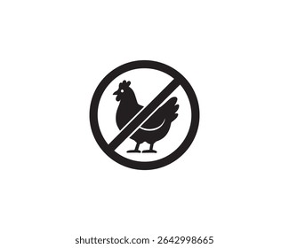 Sem ícone de frango vetor design arte ilustração