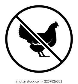 No chicken and poultry one color vector icon