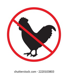 No Chicken or poultry, vector illustration. Not tested on animals.