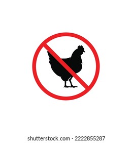 No chicken symbol. No chicken allowed symbol vector