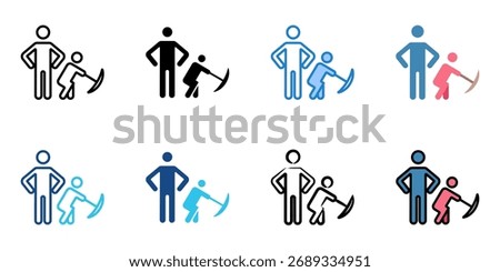 no child labor icon set multiple style collection 

