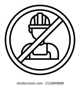 No Child Labor Vector Outline Icon Isolated On White Background
