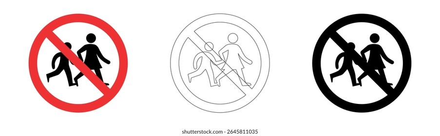 No children allowed sign in vector format