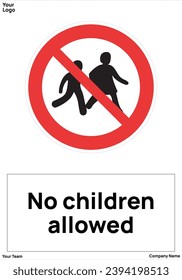 No children allowed signs symbol standard iso 7010