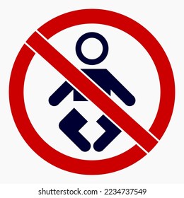 No children icon. Child ban. Danger for children. Vector icon.