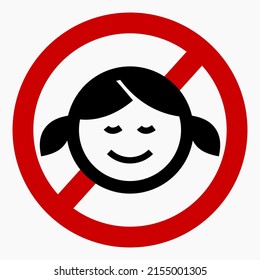 No hay niños. Está prohibido el uso de niños. Icono de prohibición infantil. No dar a los niños. Icono del vector.