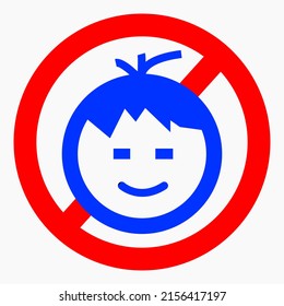 No children. Use by children is prohibited. Child prohibition icon. Do not give to children. Vector icon.
