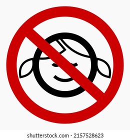 No hay niños. Está prohibido el uso de niños. Icono de prohibición infantil. No dar a los niños. Icono del vector.