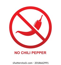 No chili pepper sign isolated on white background vector illustration.