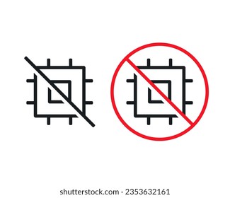 No chip processor icon. Illustration vector