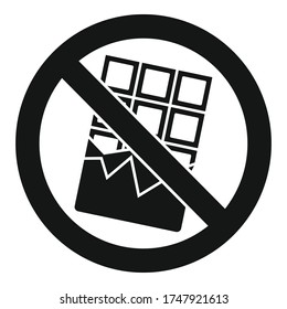 No chocolate bar icon. Simple illustration of no chocolate bar vector icon for web design isolated on white background