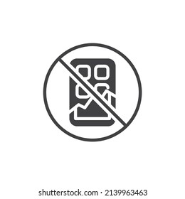 No chocolate vector icon. filled flat sign for mobile concept and web design. Chocolate  prohibition glyph icon. Symbol, logo illustration. Vector graphics