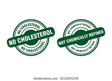 No Cholesterol Icon Logo, No Chemical Refined Logo Icon, Cholesterol - kostenlose logo badge Vektor. Geeignet für ein Produktetikett