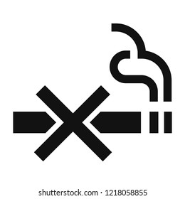 No cigarette icon. Simple illustration of no cigarette vector icon for web design isolated on white background