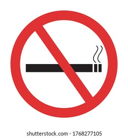 No cigarette sign. Smoking forbidden symbol for bar, cafe or gas station. Do not smoke sticker isolated