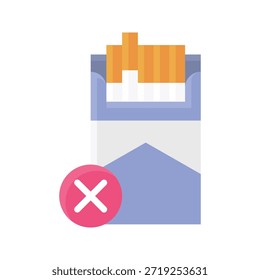 No fumar cigarrillos Ilustración vectorial, icono de estilo plano.