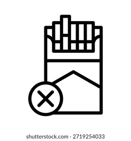 No fumar cigarrillos Ilustración vectorial, icono de estilo de línea.