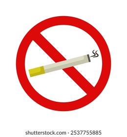 No cigarettes illustrated in vector on background