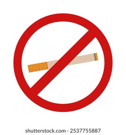 No cigarettes illustrated in vector on background