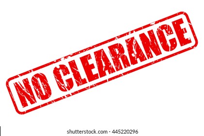 NO CLEARANCE RED STAMP TEXT ON WHITE