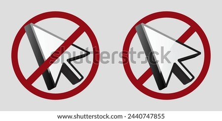 no click scam website ban prohibit icon. Not allowed click unknown link. Forbidden fraud click