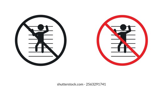 No climbing allowed sign pack for app and website ui designs.