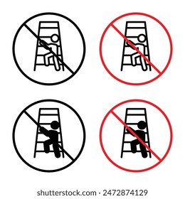 No Climbing Allowed Sign for Safety Regulations, Restricted Areas, and Public Warnings Graphics