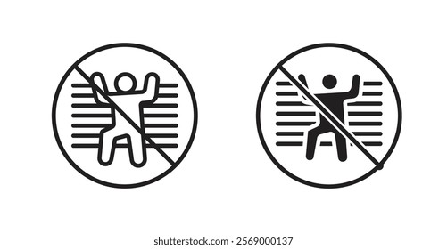 No climbing allowed sign vector set vector graphics designs