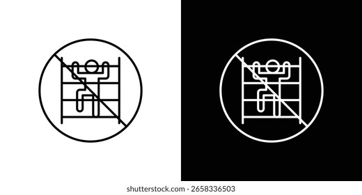 No se permiten señales de escalada Simple Set. Iconos del vector para la Plantilla del Diseño gráfico.