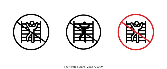 No climbing allowed signs vector collection pack