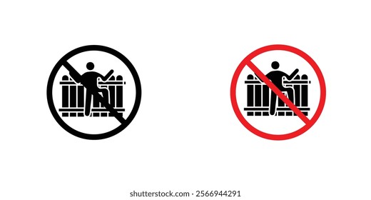 No climbing allowed signs. vector signs set