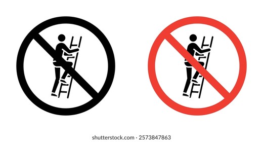 No climbing allowed signs vector set