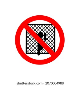 No Climbing Fence Sign. No Symbol
