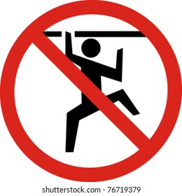 No climbing sign in vector