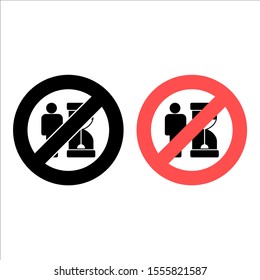 No clock, deadline icon. Simple glyph, flat vector of Business ban, prohibition, embargo, interdict, forbiddance icons for UI and UX, website or mobile application