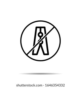 No hay un icono de fijación. Línea delgada simple, contorno vectorial de la prohibición, prohibición, íconos de prohibición para ui y ux, sitio web o aplicación móvil