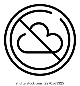 No cloud connection icon outline vector. Lost internet. 404 error