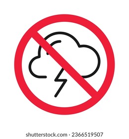 No cloud icon. Forbidden 
clouds icon. No clouds vector sign. Prohibited calling vector icon. Warning, caution, attention, restriction flat sign design. Do not 