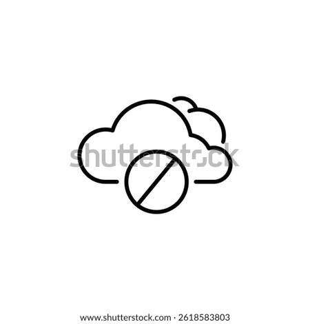 No Cloud Storage Access: Outline Icon for Data Restriction Concepts