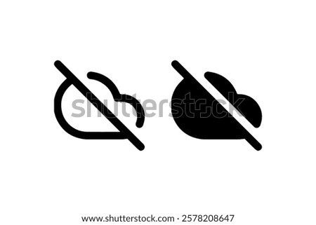 No Cloud Storage or Disabled Cloud Icon Vector