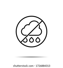 No cloud, water icon. Simple thin line, outline vector of water ban, prohibition, embargo, interdict, forbiddance icons for ui and ux, website or mobile application