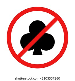 No Clubs Sign on White Background