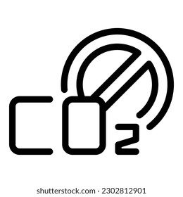 No hay vector de contorno de icono de co2. Aire limpio. Máscara de viento