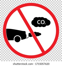 No Co2 Icon. Red Sign Stop CO2.Eco Icon. Vector.