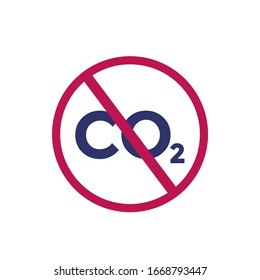 No co2, stop carbon emissions sign