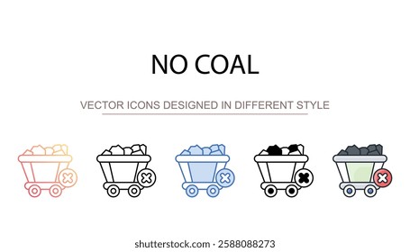 No Coal icon design with white background stock illustration