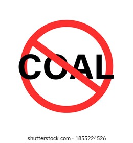 No Coal Stop Sign. Clipart Image.