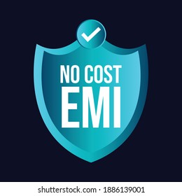 no coast EMI blue color vector icon with tick mark