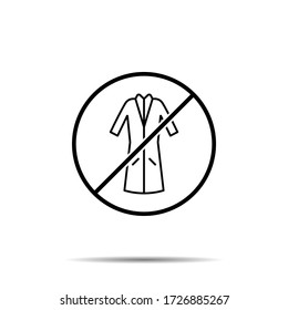 No coat icon. Simple thin line, outline vector of autumn ban, prohibition, embargo, interdict, forbiddance icons for ui and ux, website or mobile application